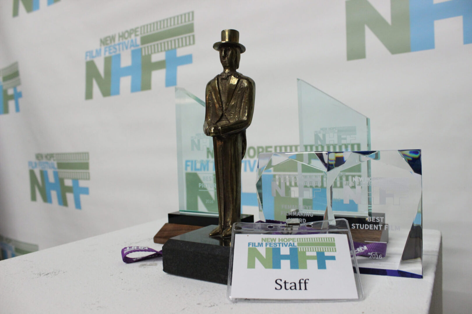A view of a trophy for a film festival